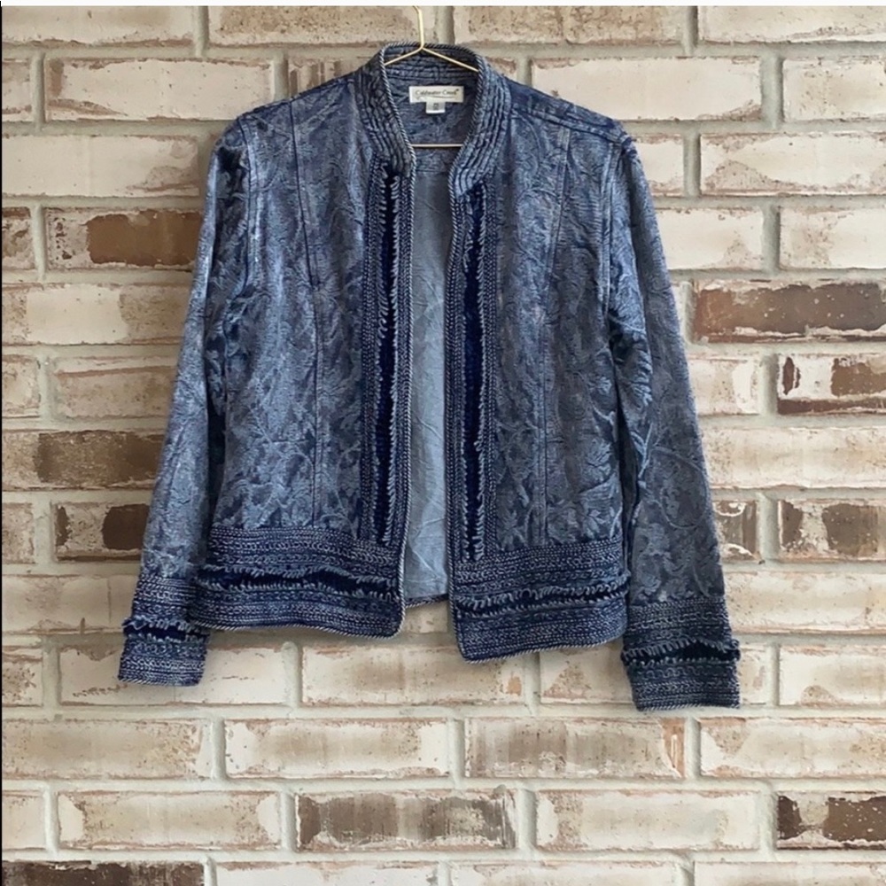 Coldwater Creek • Jacquard Open Front Jacket Sz SP